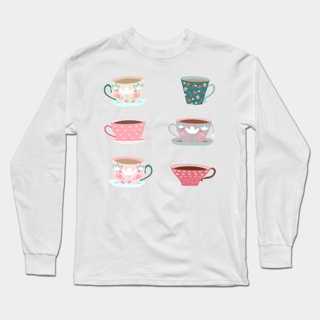 Tea Party Long Sleeve T-Shirt by smoochugs